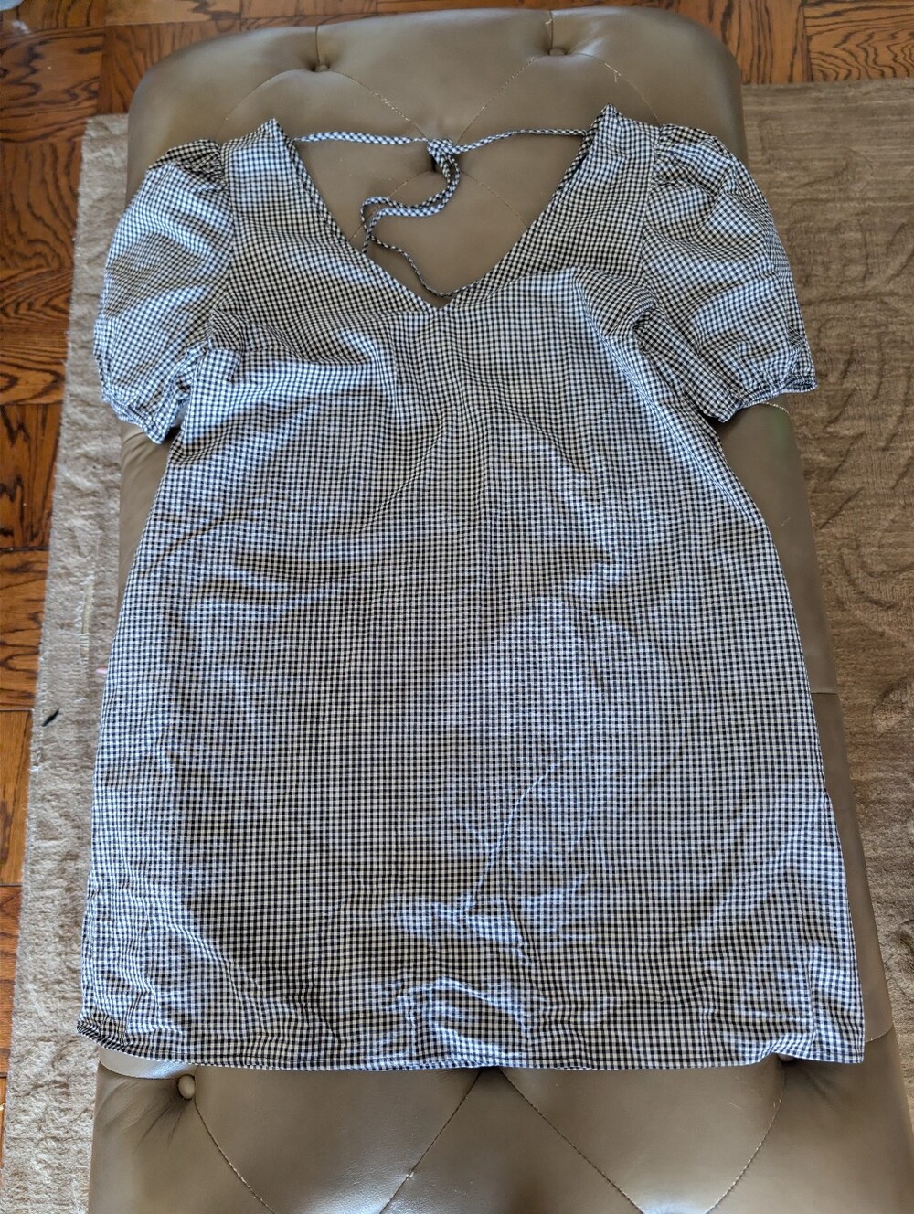 A NEW DAY Puffed Sleave Gingham Dress Size L